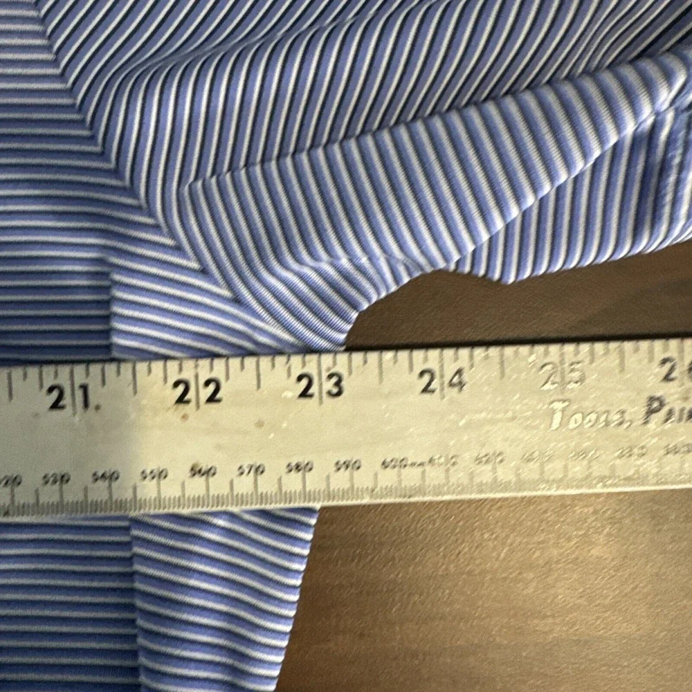 RLX Ralph Lauren Polo Mens Large Blue Striped‎ Moisture Wicking